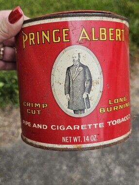 Prince Albert Red Tobacco Can - Vintage Tin
